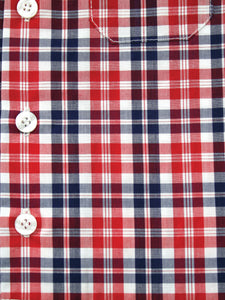 Summer Cotton Red Check Boys Traditional Pyjamas