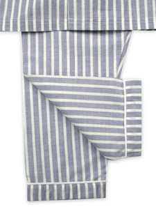 Blue & White Stripe Boys Traditional Pyjamas