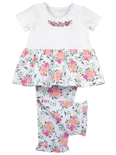 Girls luxury soft cotton floral pyjamas