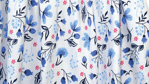 Blue Floral Cotton Short Sleeve Nightdress
