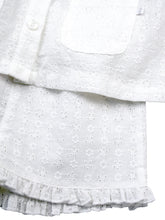 Load image into Gallery viewer, Off White Embroidery Anglaise Girls Shortie Pyjamas