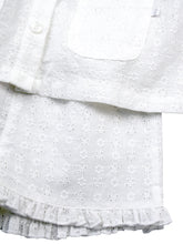 Load image into Gallery viewer, Off White Embroidery Anglaise Girls Shortie Pyjamas