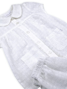 Off White Embroidery Anglaise Girls Shortie Pyjamas