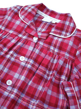 Load image into Gallery viewer, Girls Raspberry Check Traditional Cotton Pyjama Set.