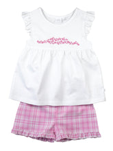 Load image into Gallery viewer, Pink / White Check Shortie Pyjamas