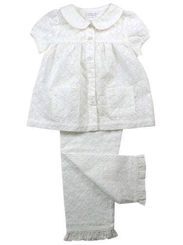 Girls Vanilla White Cotton PJ set