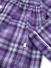 Load image into Gallery viewer, Girls Lilac Check Traditional Cotton Pyjama Set.