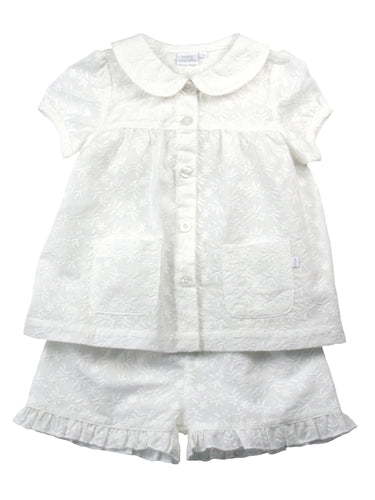 Girls Vanilla White Shortie PJ set