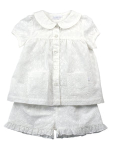 Girls Vanilla White Shortie PJ set