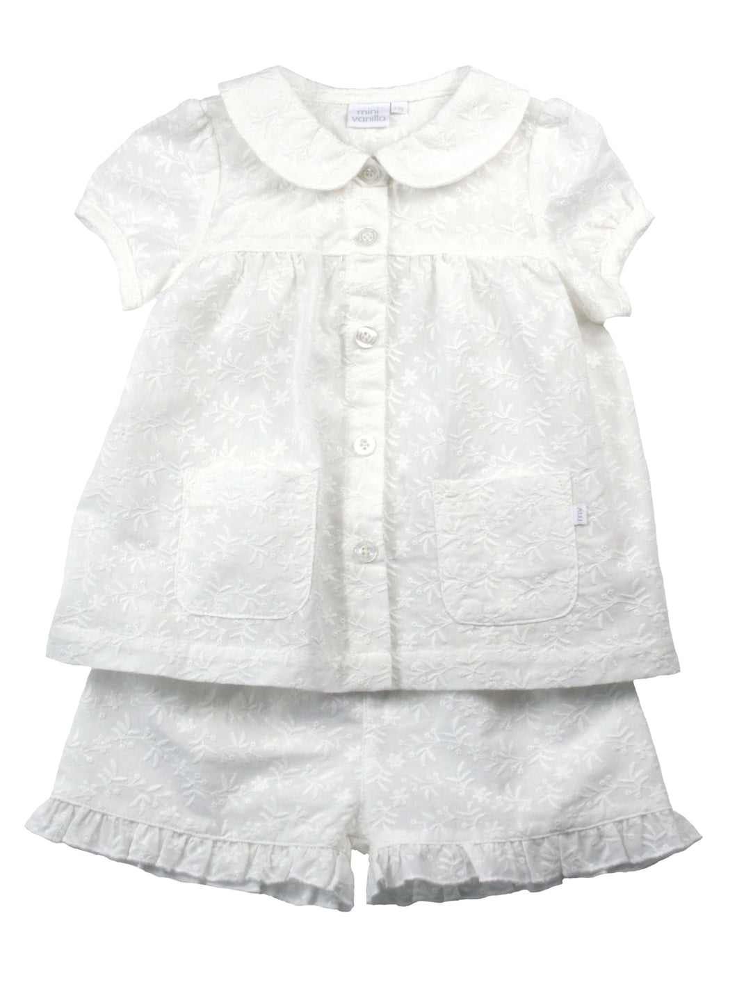 Girls Vanilla White Shortie PJ set