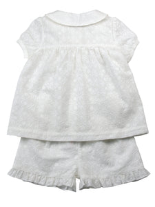 Girls Vanilla White Shortie PJ set