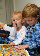 Load image into Gallery viewer, Boys Blue Check Traditional Pyjama Set