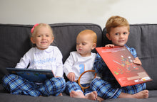 Load image into Gallery viewer, Boys Blue Check Traditional Pyjama Set