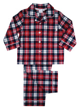 Load image into Gallery viewer, Boys Red Curtis Check Winter Traditional Pyjamas