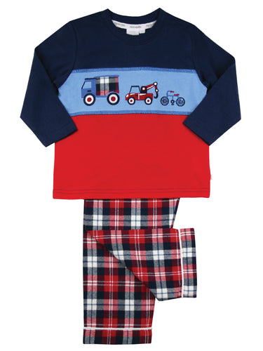 Boys Panelled Vehicles Cotton Pyjamas