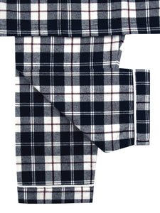 Navy Kelby Check Boys Traditional Pyjamas