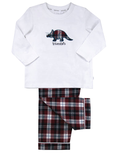 Tartan Triceratops Pyjamas for Boys