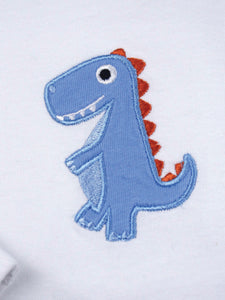 Baby Boys Dinosaur Winter Check Pyjama Set with Scratch Mitts