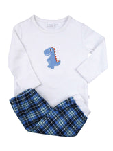 Load image into Gallery viewer, Baby Boys Dinosaur Winter Check Pyjama Set with Scratch Mitts