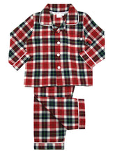 Load image into Gallery viewer, Boys Red Check Traditional Pyjamas
