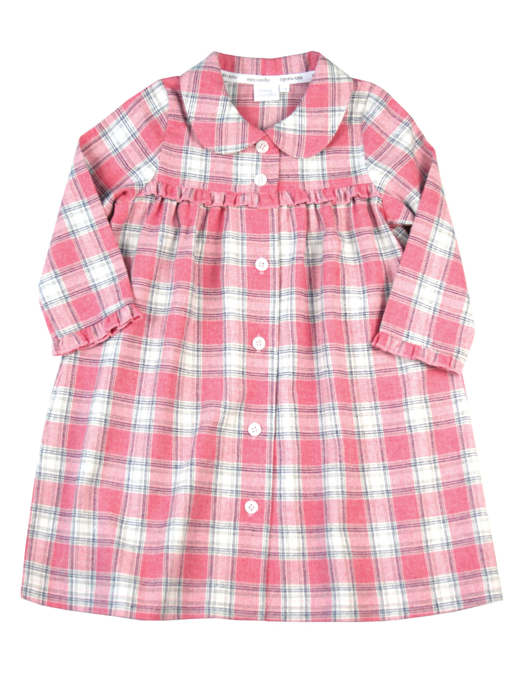 Girls Traditional Pink Check Cotton Night Dress