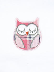 Baby Girls Pink Check PJ Set -  Owl Pyjamas with Scratch Mitts