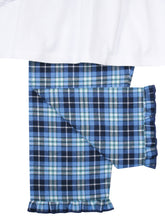 Load image into Gallery viewer, Girls Blue Morgan Check Traditional Cotton Pyjamas