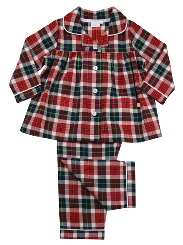 Girls  Red Check Traditional Pyjamas