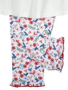 Girls Peter Pan Collar Jersey Pyjamas