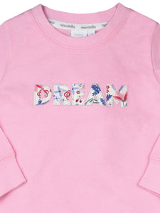 Girls Slim Fit Pink 'DREAM' Pyjamas.