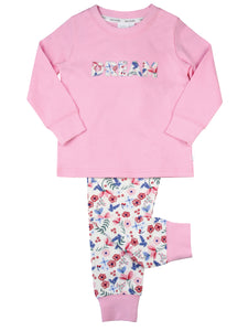 Girls Slim Fit Pink 'DREAM' Pyjamas.