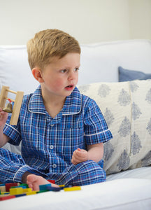 Summer Cotton Blue Traditional Pyjama Sets for Boys