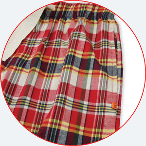 Unisex 'Pentlow' Red Brushed Check Pyjama Trouser