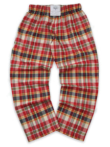 Unisex 'Pentlow' Red Brushed Check Pyjama Trouser