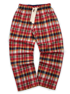 Unisex 'Pentlow' Red Brushed Check Pyjama Trouser