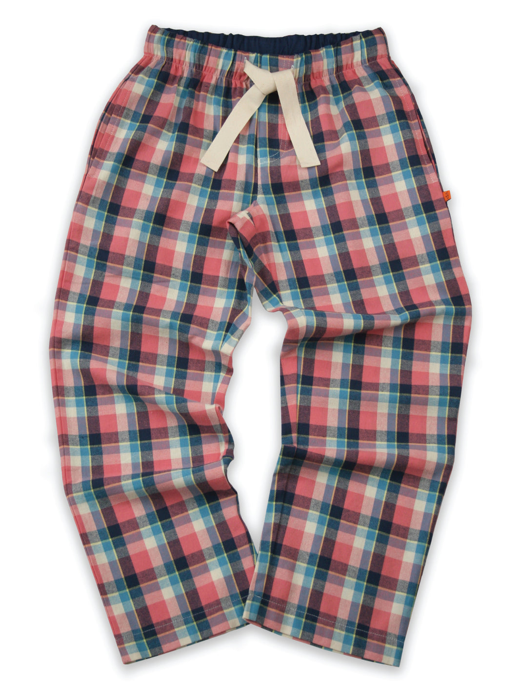 Unisex 'Quinn' Coral Brushed Check Pyjama Lounge Pant