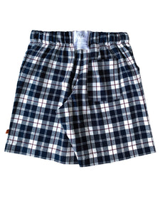 Unisex 'Kelby' Navy Check Pyjama Lounge shorts