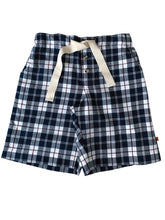 Load image into Gallery viewer, Unisex &#39;Kelby&#39; Navy Check Pyjama Lounge shorts.