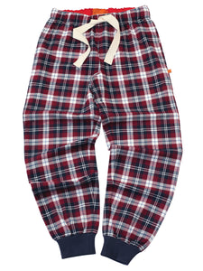 Unisex 'Neston' Burgundy Check Jogger Lounge Pants