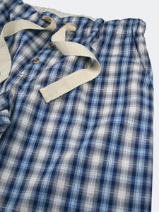 Unisex 'Windsor' Blue Check Summer Lounge Shorts