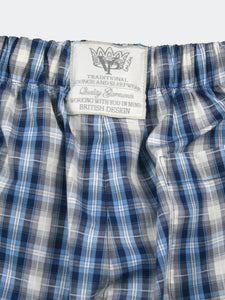 Unisex 'Windsor' Blue Check Summer Lounge Shorts