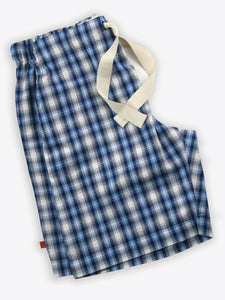 Unisex 'Windsor' Blue Check Summer Lounge Shorts