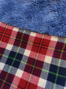 Christmas Check Stocking -  Blue